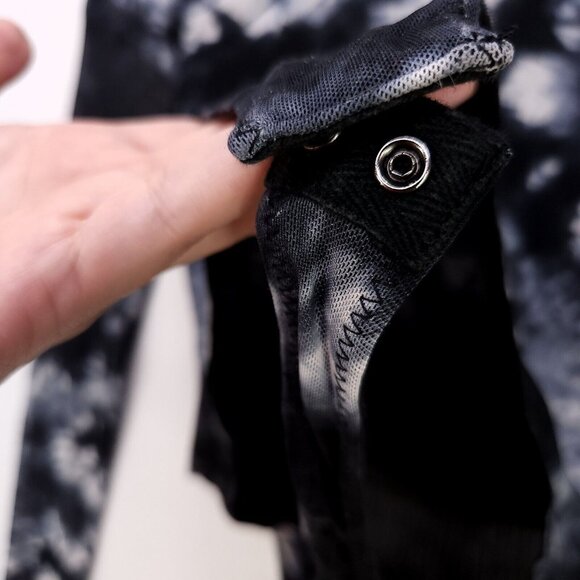 Revolve H:ours Monroe Mesh Bodysuit Black Tie Dye size XS Snap Button - Picture 7 of 13